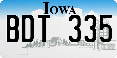 IA license plate BDT335