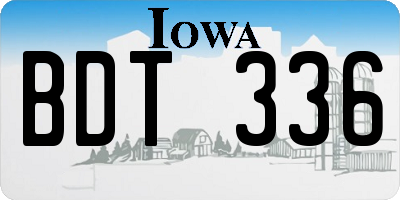 IA license plate BDT336