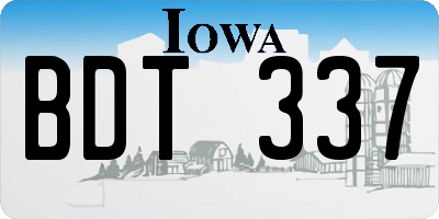 IA license plate BDT337