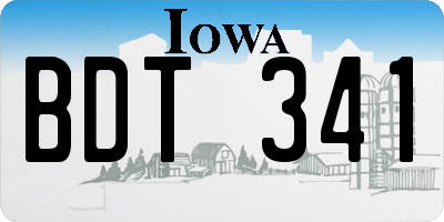 IA license plate BDT341