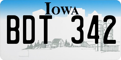 IA license plate BDT342