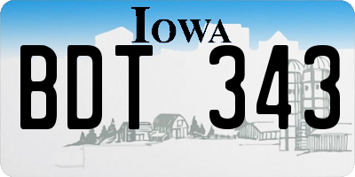 IA license plate BDT343
