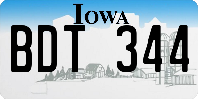 IA license plate BDT344