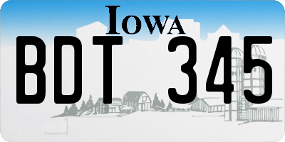 IA license plate BDT345