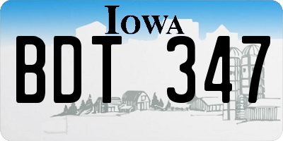 IA license plate BDT347