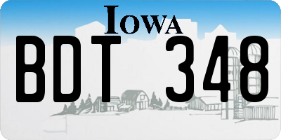 IA license plate BDT348