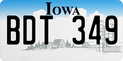 IA license plate BDT349