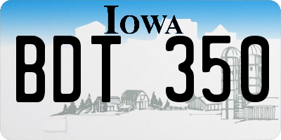 IA license plate BDT350