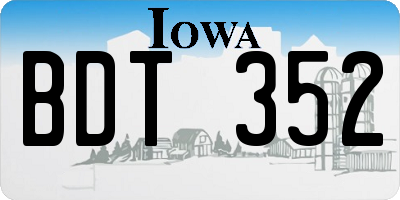 IA license plate BDT352