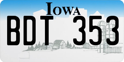 IA license plate BDT353