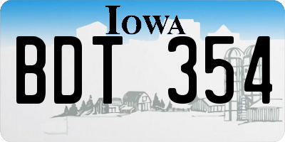 IA license plate BDT354