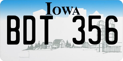 IA license plate BDT356