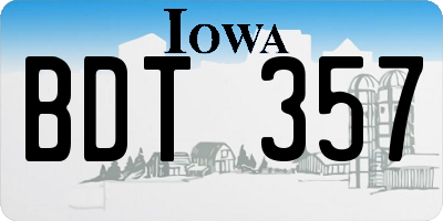 IA license plate BDT357