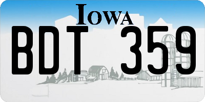 IA license plate BDT359