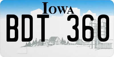 IA license plate BDT360