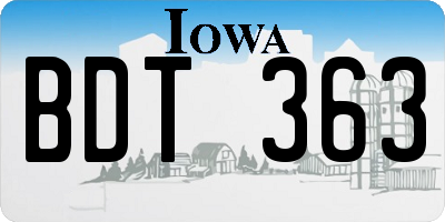 IA license plate BDT363