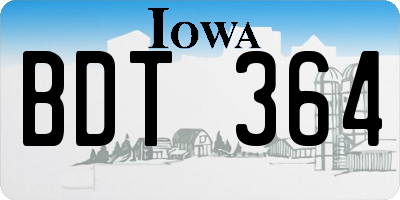 IA license plate BDT364