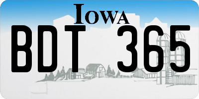 IA license plate BDT365