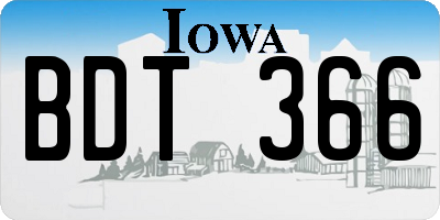 IA license plate BDT366
