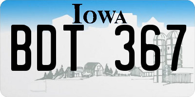 IA license plate BDT367