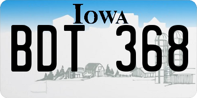 IA license plate BDT368