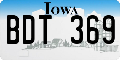 IA license plate BDT369