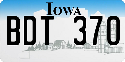 IA license plate BDT370