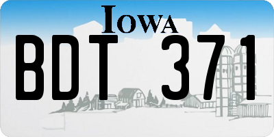 IA license plate BDT371