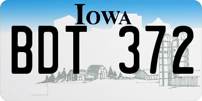 IA license plate BDT372