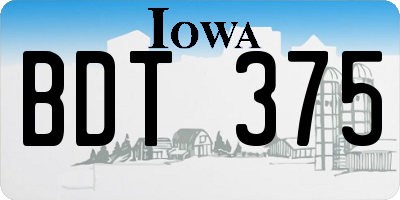 IA license plate BDT375
