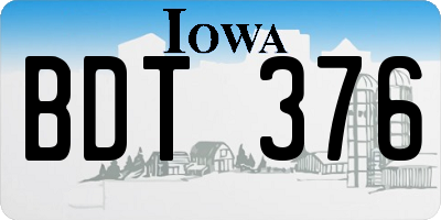 IA license plate BDT376