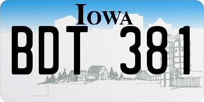 IA license plate BDT381