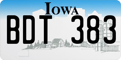 IA license plate BDT383