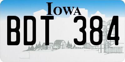IA license plate BDT384