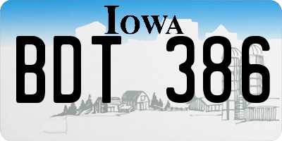 IA license plate BDT386
