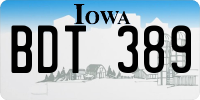 IA license plate BDT389