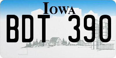 IA license plate BDT390