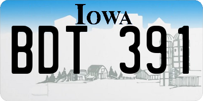 IA license plate BDT391