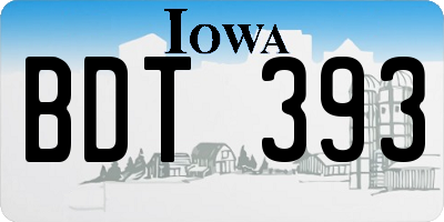 IA license plate BDT393