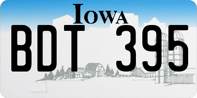 IA license plate BDT395