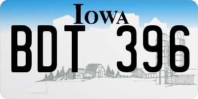 IA license plate BDT396
