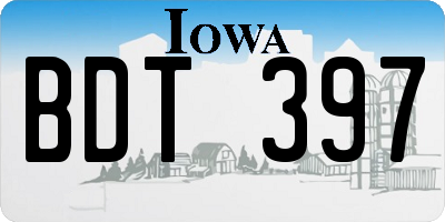 IA license plate BDT397