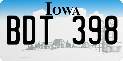 IA license plate BDT398