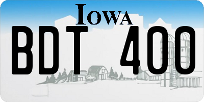 IA license plate BDT400