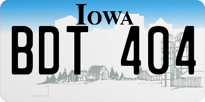 IA license plate BDT404