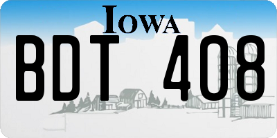 IA license plate BDT408