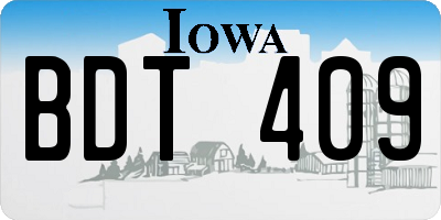 IA license plate BDT409