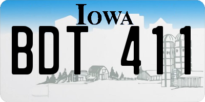 IA license plate BDT411