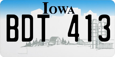 IA license plate BDT413