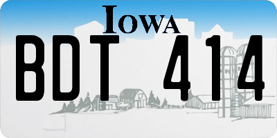 IA license plate BDT414